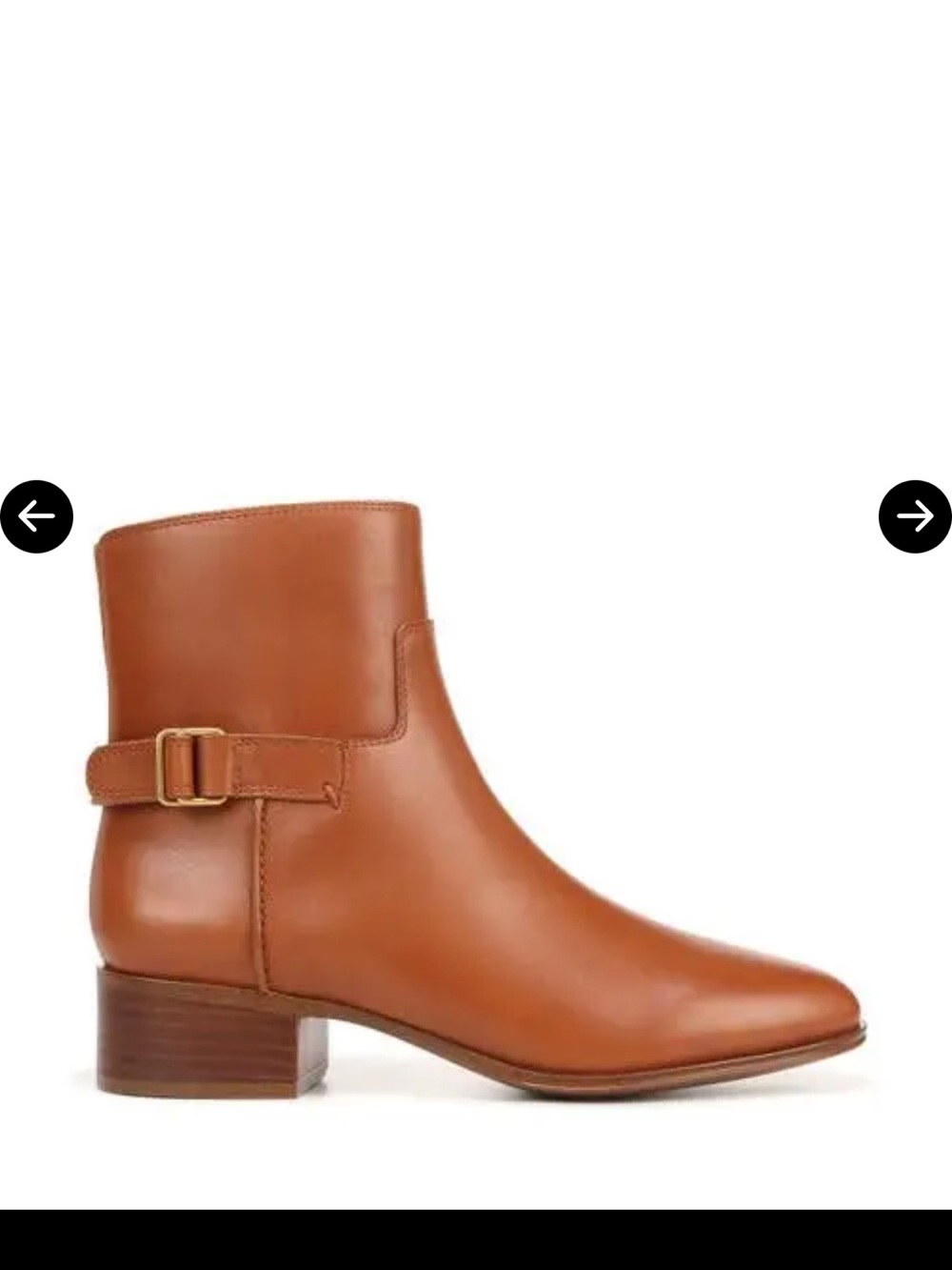 Franco Sarto Joanne Bootie Brown Leather Ankle Booties with Side Buckle